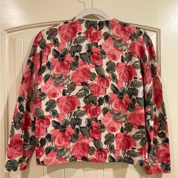 Frances Valentine Darling Cardigan Pink and Green Floral Print Size XS - Picture 2 of 7